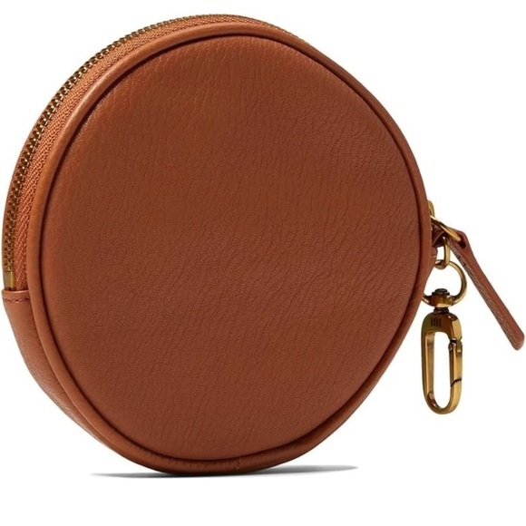 Hobo Revolve Womens 100% Leather Round Small Pouch Cashew - Picture 2 of 3